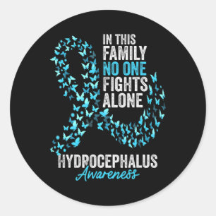 Awareness Month Butterflies Light Blue Ribbon Classic Round Sticker