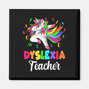 Awareness Month Dyslexia Teacher Unicorn Therapist Magnet