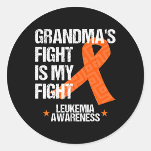 Awareness Month Grandma Fight Orange Ribbon Gift Classic Round Sticker