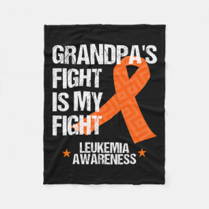 Awareness Month Grandpa Fight Orange Ribbon Gift  Fleece Blanket