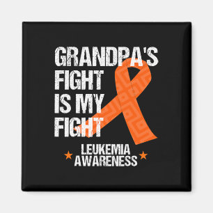 Awareness Month Grandpa Fight Orange Ribbon Gift Magnet