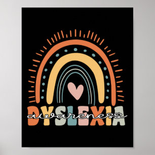 Awareness Month Groovy Retro Rainbow Poster