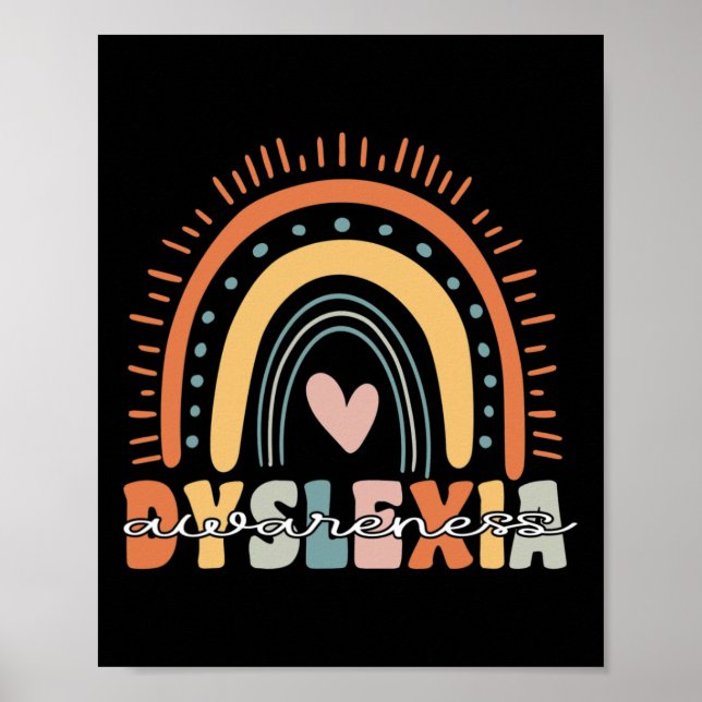 Awareness Month Groovy Retro Rainbow  Poster (Front)