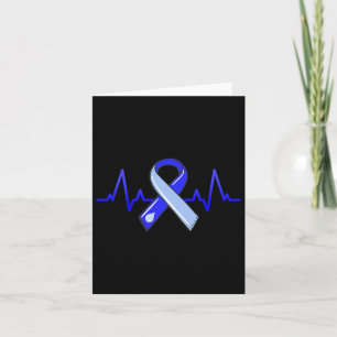 Awareness Month Heartbeat Blue Ribbon Card