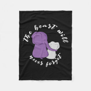 Awareness Month I End Purple Ribbon Elephant 1 Fleece Blanket