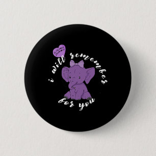 Awareness Month I End Purple Ribbon Elephant 2 6 Cm Round Badge