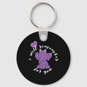 Awareness Month I End Purple Ribbon Elephant 2  Key Ring