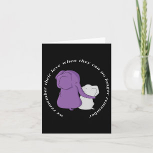 Awareness Month I End Purple Ribbon Elephant 4 Card