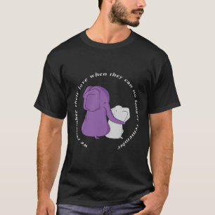 Awareness Month I End Purple Ribbon Elephant 4 T-Shirt