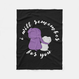 Awareness Month I End Purple Ribbon Elephant 6 Fleece Blanket