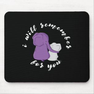 Awareness Month I End Purple Ribbon Elephant 6 Mouse Pad
