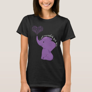 Awareness Month I End Purple Ribbon Elephant T-Shirt