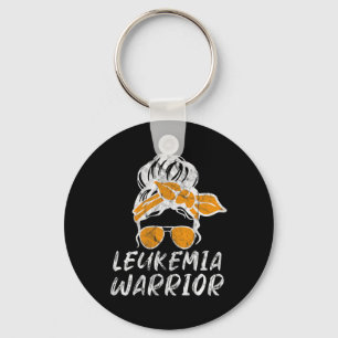 Awareness Month Messy Bun Retro Women's Warrior Key Ring