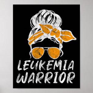 Awareness Month Messy Bun Retro Women's Warrior Poster