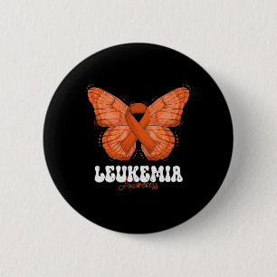 Awareness Month Orange Ribbon Butterfly 6 Cm Round Badge