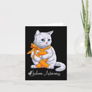 Awareness Month Orange Ribbon Cat Card