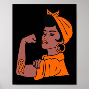Awareness Month Orange Ribbon Warriors Women Gift Poster
