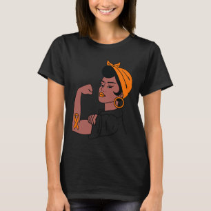 Awareness Month Orange Ribbon Warriors Women Gift T-Shirt