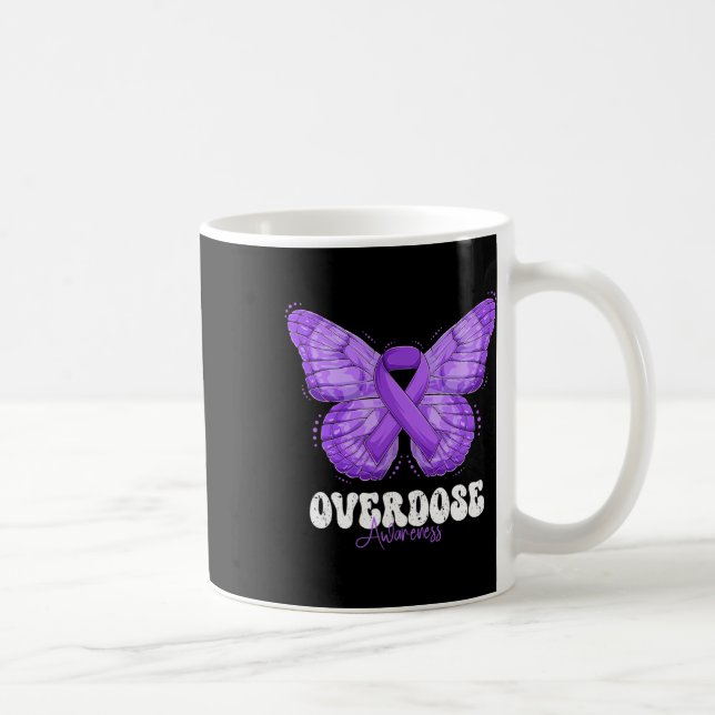 Awareness Month Purple Ribbon Butterfly  Coffee Mug (Right)