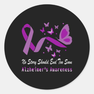 Awareness Month Purple Ribbon I Wear Purple Classic Round Sticker