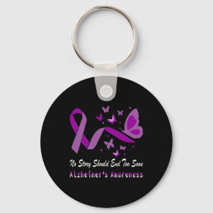 Awareness Month Purple Ribbon I Wear Purple Key Ring