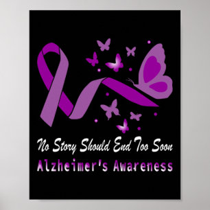 Awareness Month Purple Ribbon I Wear Purple  Poster