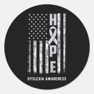 Awareness Month Shirt Silver Ribbon Usa Flag Classic Round Sticker