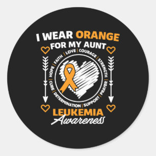 Awareness Month Support I Wear Orange For My Aunt Classic Round Sticker