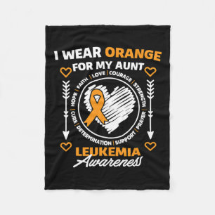 Awareness Month Support I Wear Orange For My Aunt Fleece Blanket