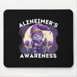 Awareness Month T Heimer Gnome Purple Ribbons Mouse Pad