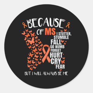 Awareness Multiple Sclerosis Butterfly  Classic Round Sticker