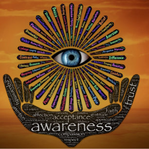 Awareness My Minds Eye  Inspirational Word Art    Cushion