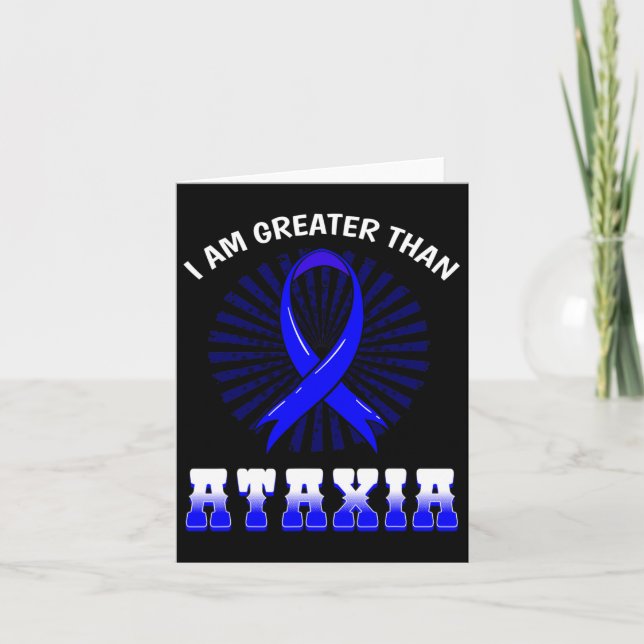 Awareness Neurological Sign Hemiataxia Blue Ribbon Card (Front)