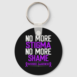 Awareness No More Stigma Shame Purple Ribbon Key Ring