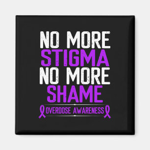 Awareness No More Stigma Shame Purple Ribbon Magnet