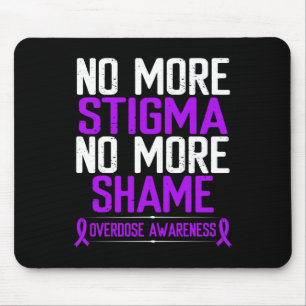 Awareness No More Stigma Shame Purple Ribbon Mouse Pad