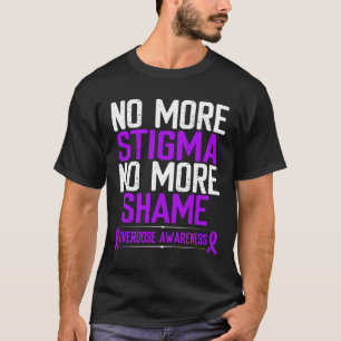 Awareness No More Stigma Shame Purple Ribbon T-Shirt