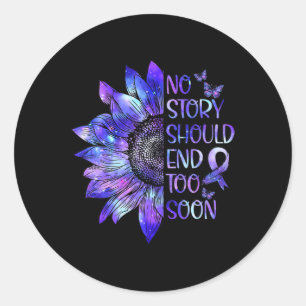 Awareness No Story Should End Too Soon Warrior Classic Round Sticker