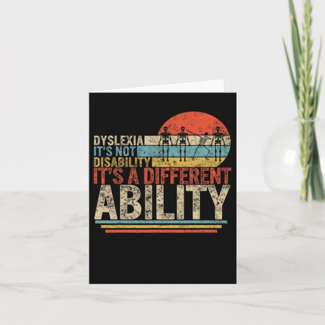 Awareness Not Disability Different Dabbing Skeleto Card (Front)