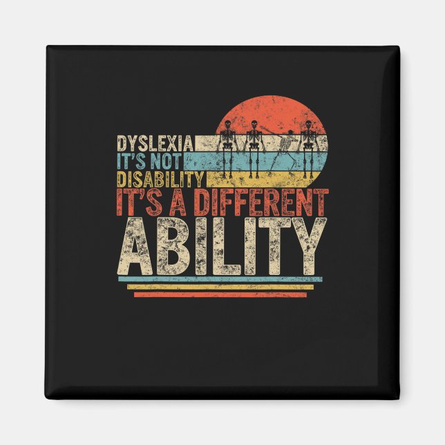 Awareness Not Disability Different Dabbing Skeleto Magnet (Front)