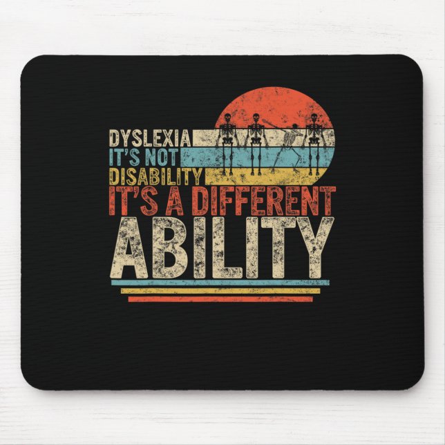 Awareness Not Disability Different Dabbing Skeleto Mouse Pad (Front)