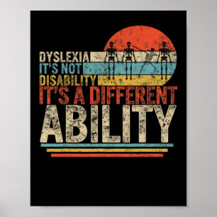 Awareness Not Disability Different Dabbing Skeleto Poster