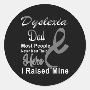 Awareness October Silver Ribbon Dad Teacher Classic Round Sticker