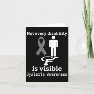 Awareness October Silver Ribbon Dyslexic Teacher 1 Card