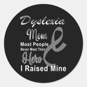 Awareness October Silver Ribbon Mum Support Classic Round Sticker