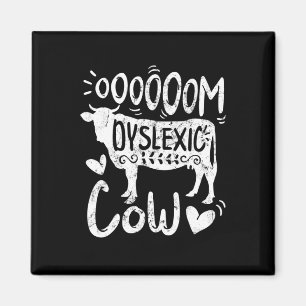 Awareness Oooom Dyslexic Cow Reading Learning Farm Magnet