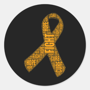 Awareness Orange Fight Hope Cure Ribbon  Classic Round Sticker