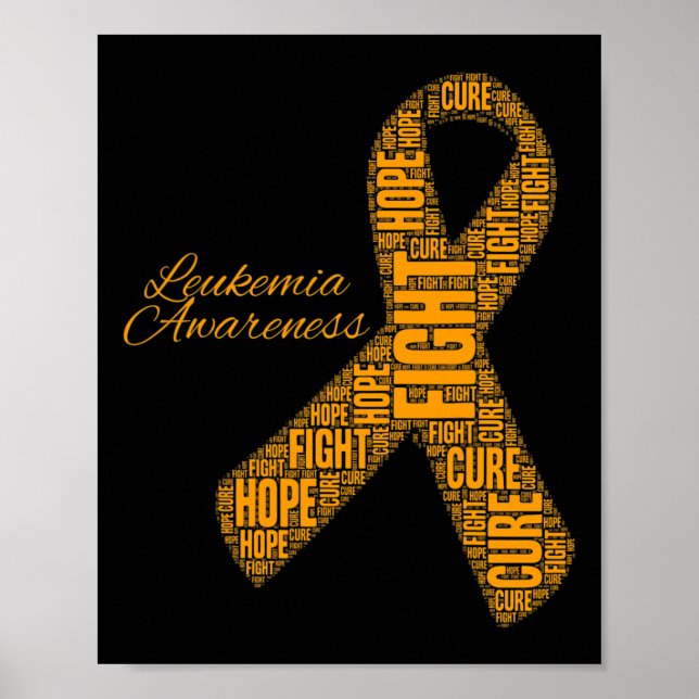 Awareness Orange Ribbon Fight Hope Cure  Poster (Front)