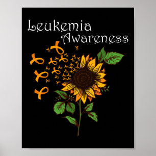 Awareness Orange Ribbon With Sunflower Poster