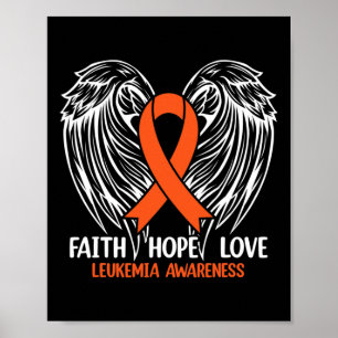 Awareness Orange Survivor Ribbon Men Women Warrior Poster